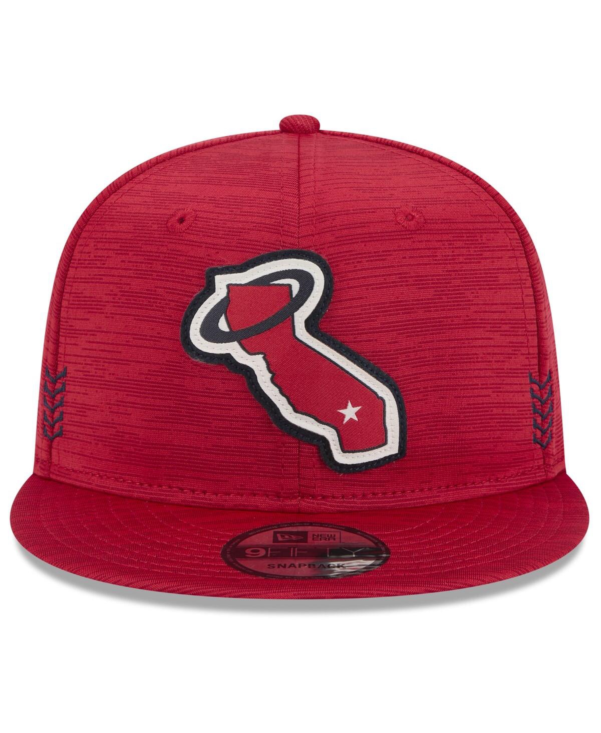 Shop New Era Men's  Red Los Angeles Angels 2024 Clubhouse 9fifty Snapback Hat