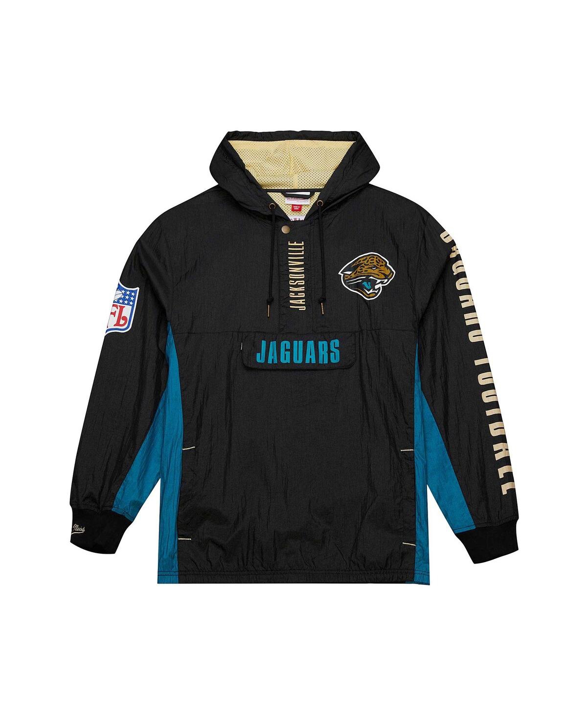 Shop Mitchell & Ness Men's  Black Distressed Jacksonville Jaguars Team Og 2.0 Anorak Vintage-like Logo Qua