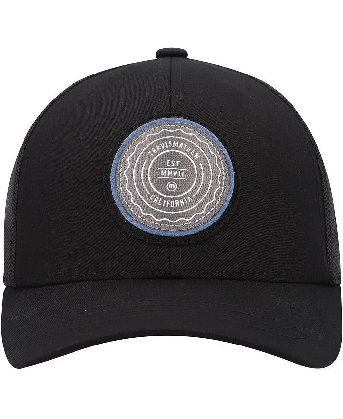 Travis Mathew Youth Boys and Girls Black The Patch Trucker Adjustable ...