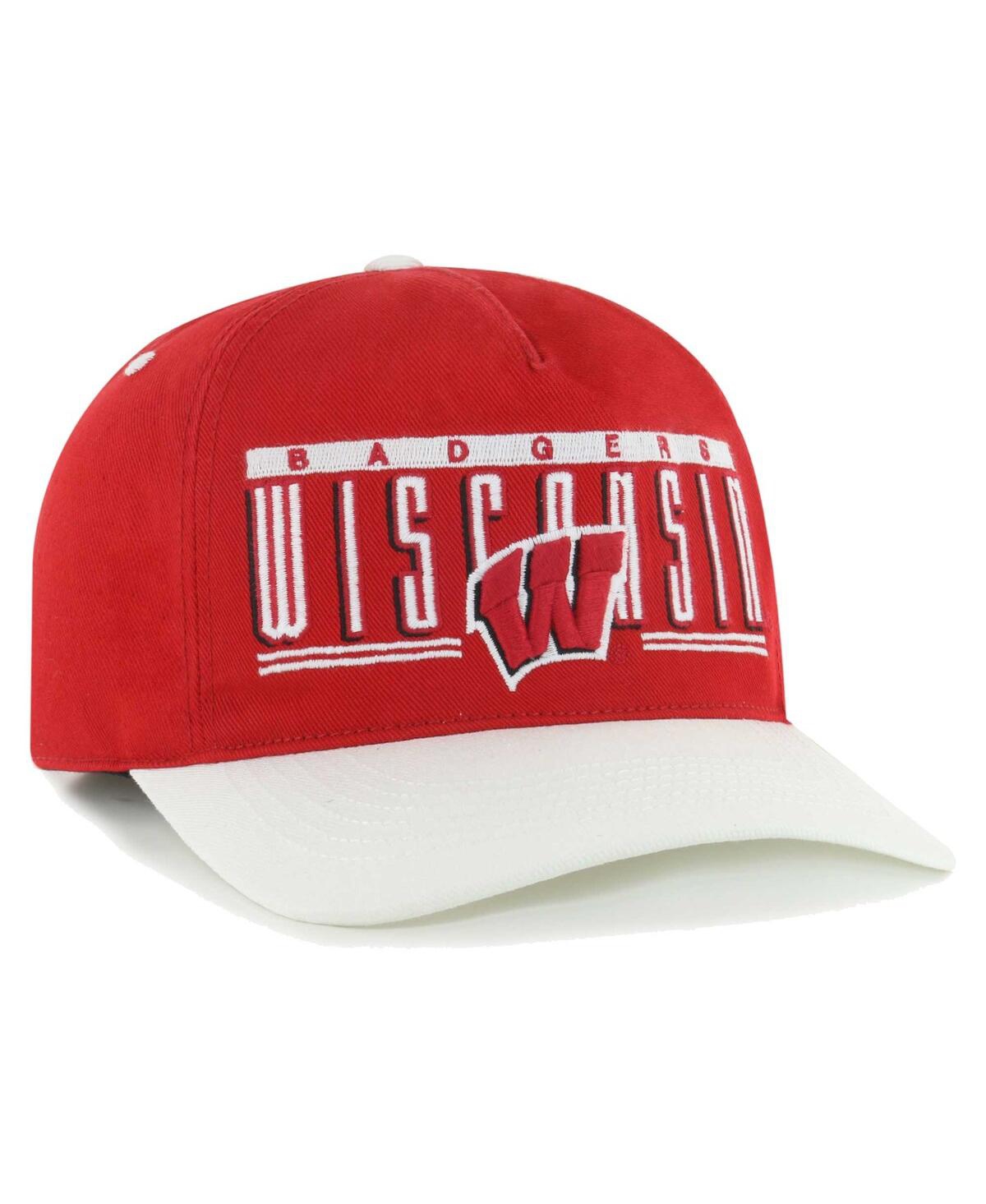 Shop 47 Brand Men's ' Red Wisconsin Badgers Double Header Hitch Adjustable Hat