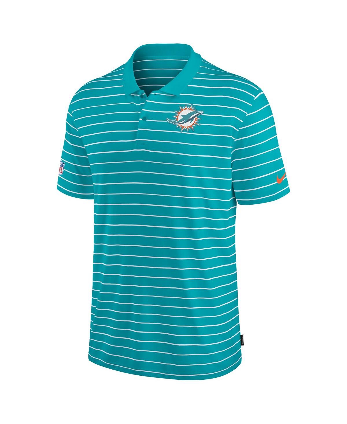 Shop Nike Men's  Aqua Miami Dolphins 2022 Sideline Lock Up Victory Performance Polo Shirt