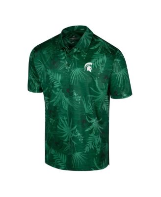 Men's Green Michigan State Spartans Palms Team Polo Shirt