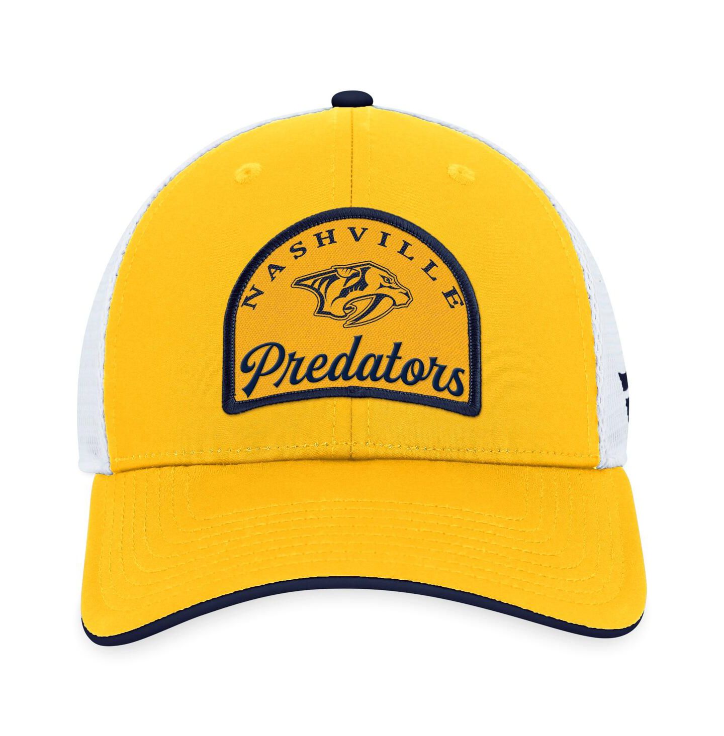 Мужская кепка Fanatics Gold, White Nashville Predators Fundamental Adjustable Hat — фото 2