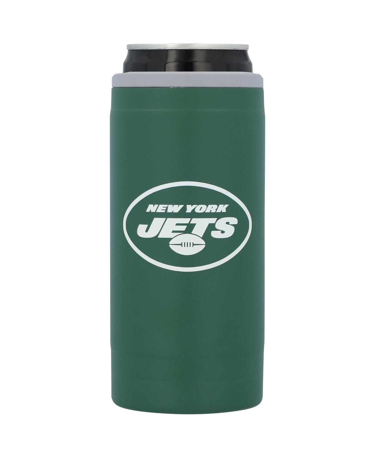 New York Jets 12 Oz Flipside Powdercoat Slim Can Cooler - Green
