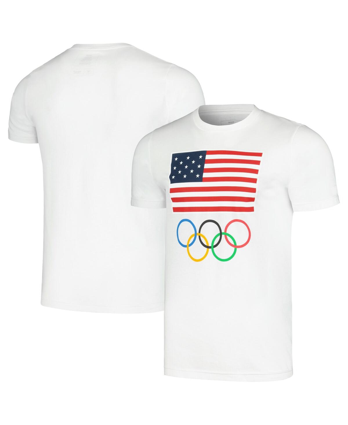 Shop Outerstuff Men's White Team Usa Flag Five Rings T-shirt