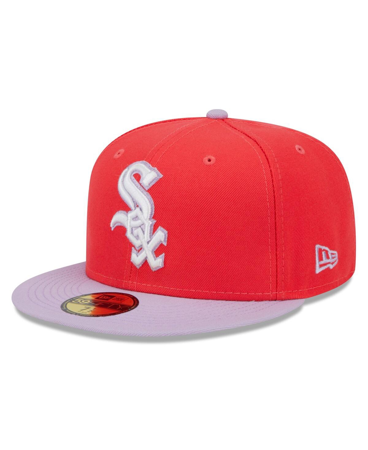 NEW ERA MEN'S NEW ERA RED, LAVENDER CHICAGO WHITE SOX SPRING COLOR TWO-TONE 59FIFTY FITTED HAT 
