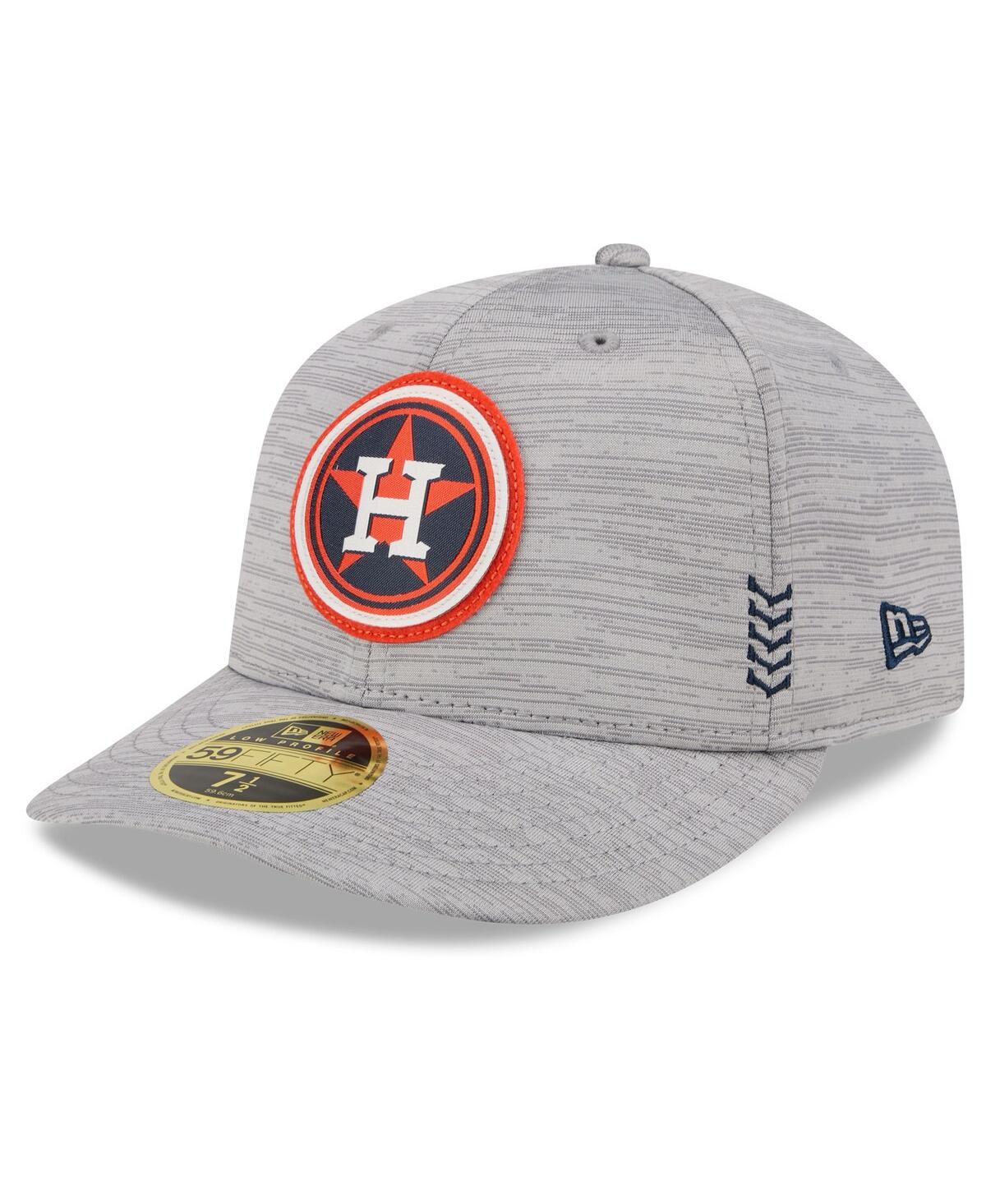 Shop New Era Men's  Gray Houston Astros 2024 Clubhouse Low Profile 59fifty Fitted Hat