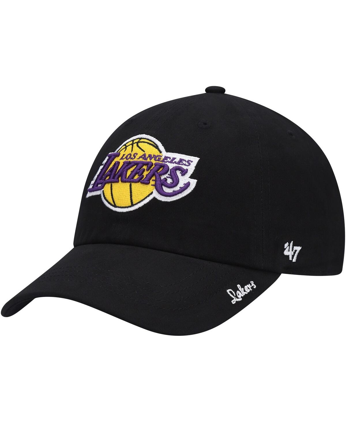 Shop 47 Brand Women's ' Black Los Angeles Lakers Miata Clean Up Logo Adjustable Hat