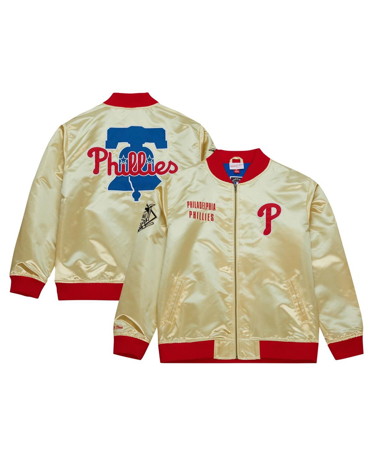 Shop Mitchell & Ness Men's  Gold Philadelphia Phillies Og 2.0 Lightweight Satin Full-zip Jacket