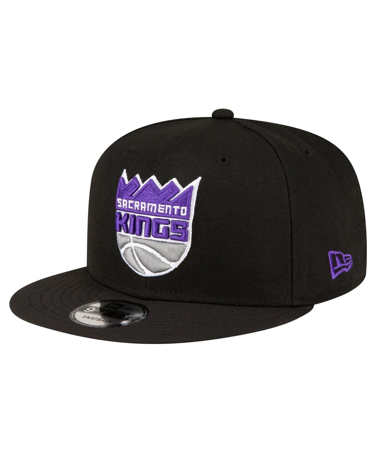 New Era Men's  Black Sacramento Kings Official Team Color 9fifty Snapback Hat In Black