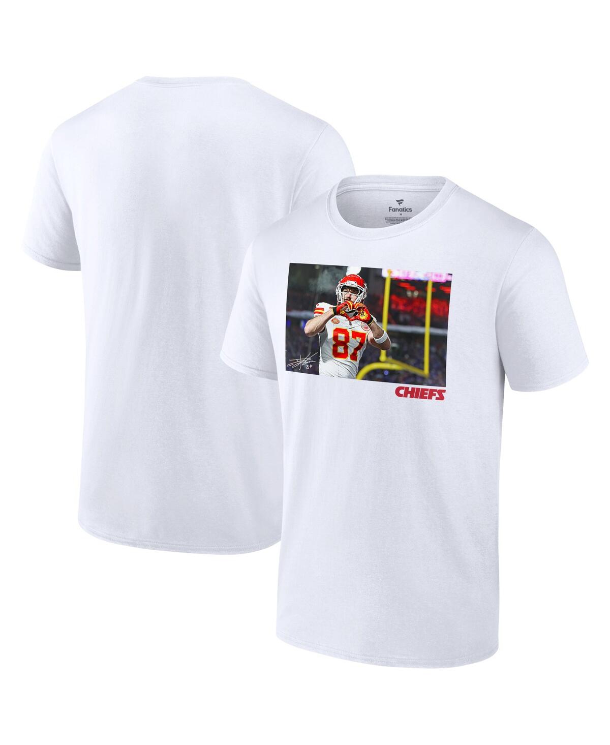 Shop Fanatics Men's And Women's Travis Kelce White Kansas City Chiefs Player Graphic T-shirt