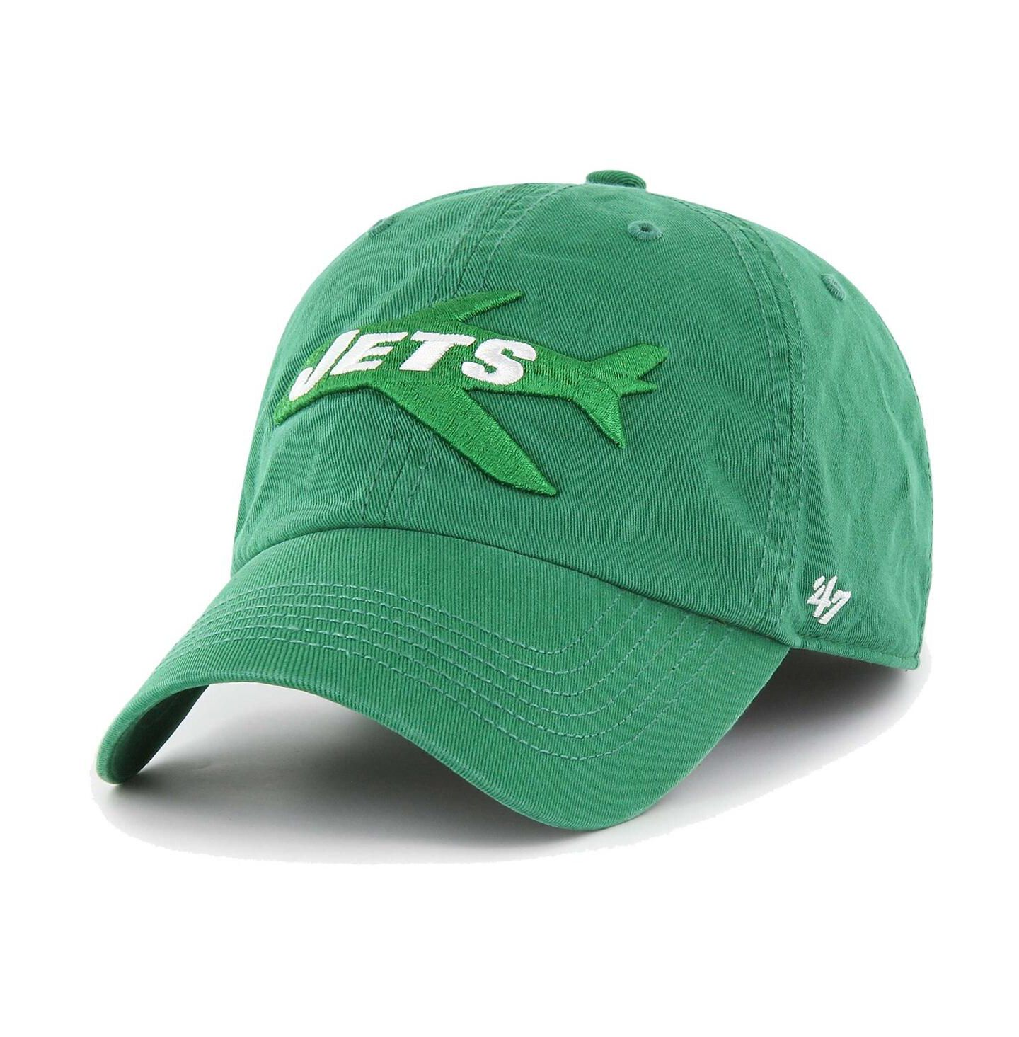 Мужская кепка '47 Brand Kelly Green Distressed New York Jets Gridiron Classics Franchise Legacy Fitted Hat — фото 1
