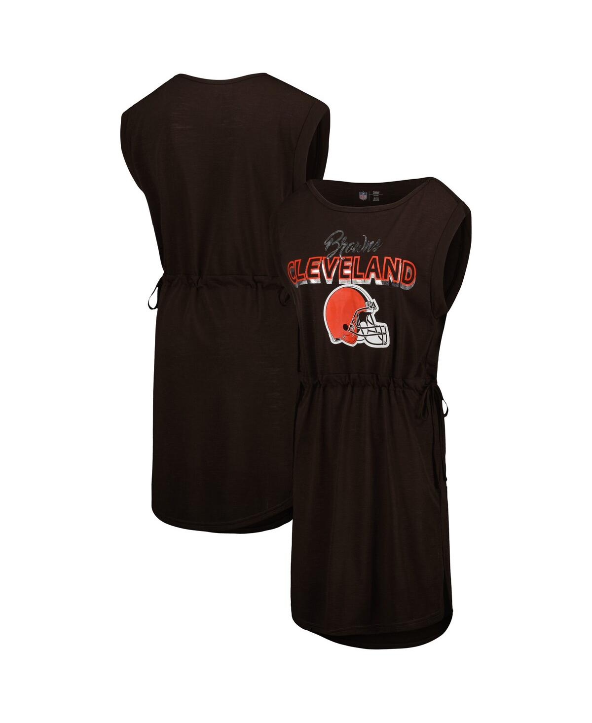 G-III 4HER BY CARL BANKS WOMEN'S G-III 4HER BY CARL BANKS BROWN CLEVELAND BROWNS G.O.A.T. SWIMSUIT COVER-UP