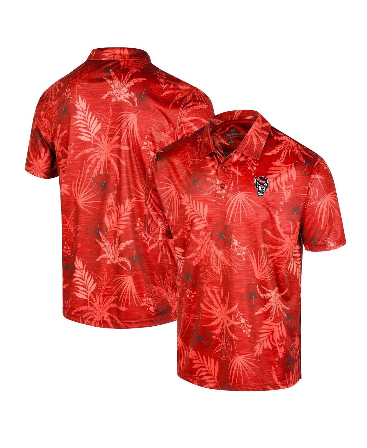 COLOSSEUM MEN'S RED NC STATE WOLFPACK PALMS TEAM POLO