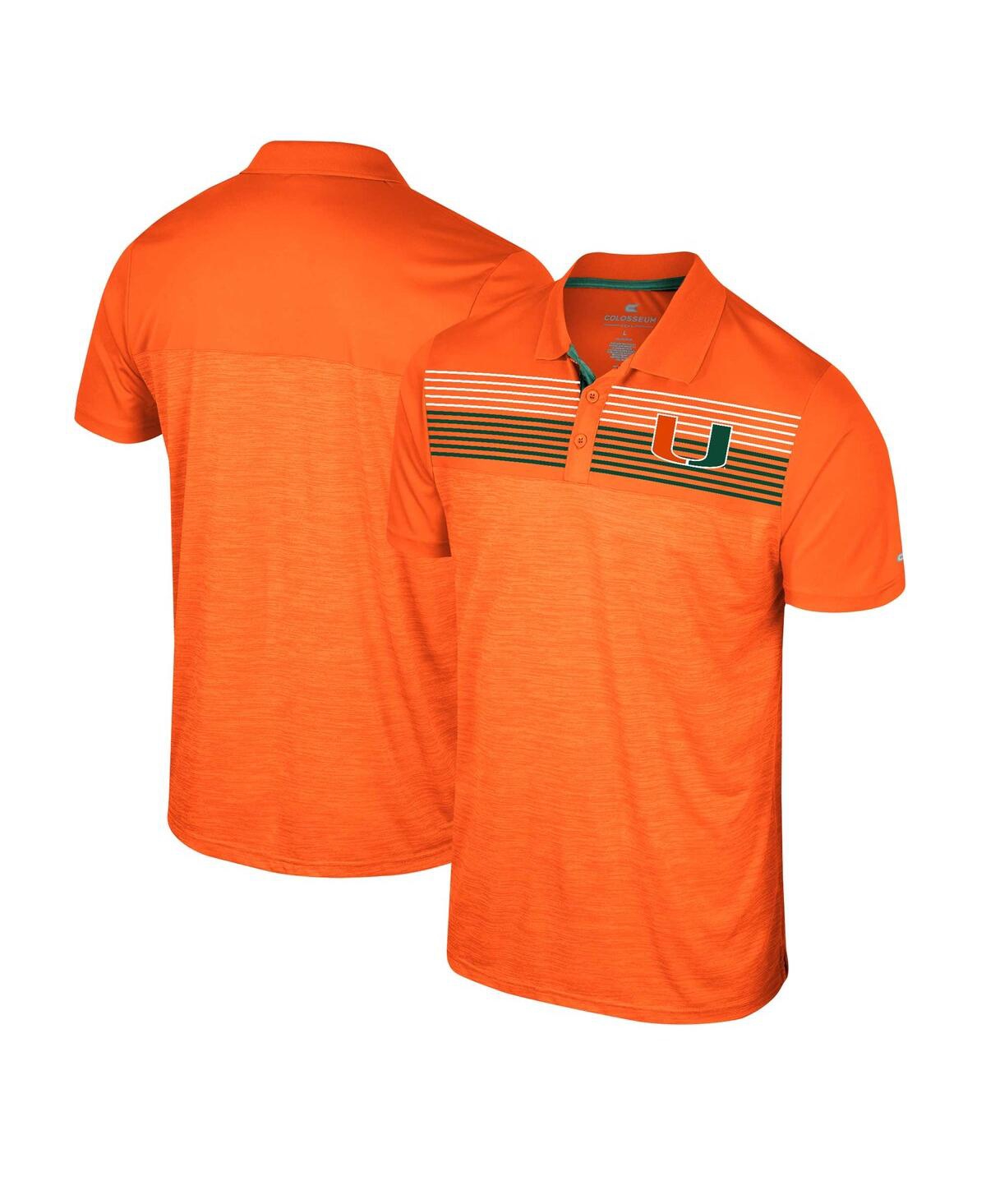 Colosseum Men's  Orange Miami Hurricanes No Problemo Polo Shirt