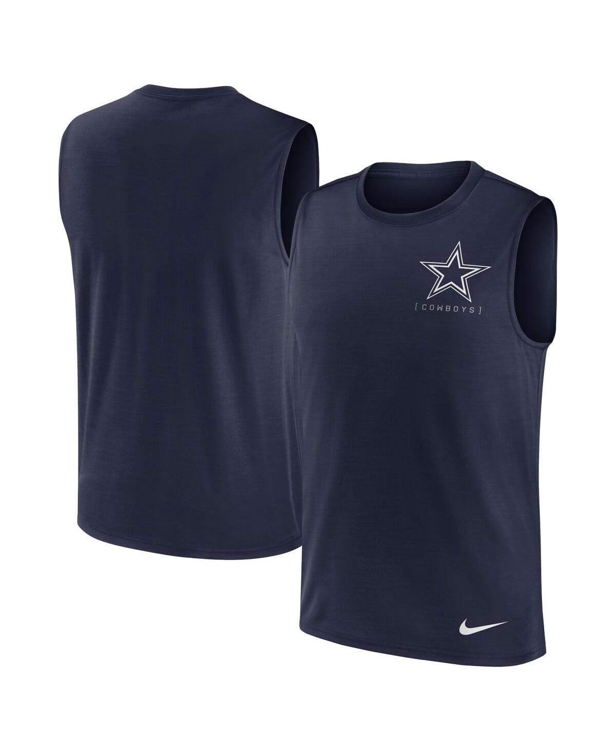 Shop Nike Men's  Navy Dallas Cowboys Muscle Tank Top