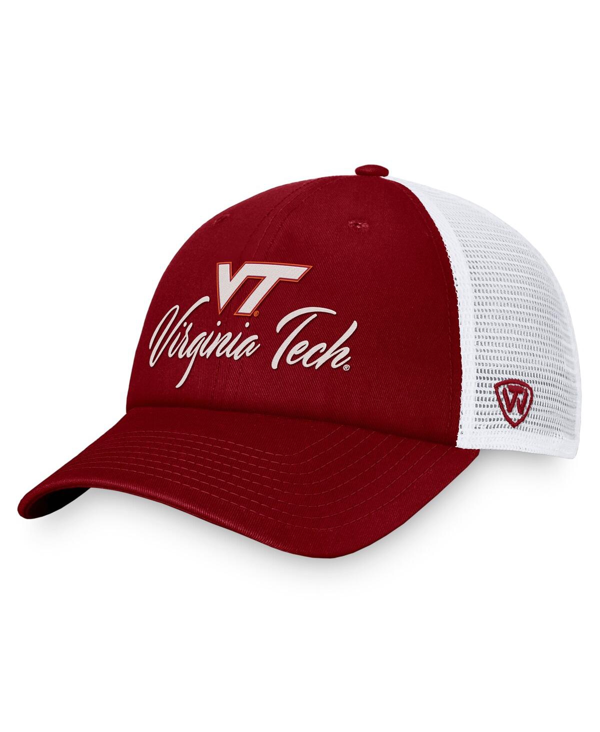 Shop Top Of The World Women's  Maroon, White Virginia Tech Hokies Charm Trucker Adjustable Hat In Maroon,white