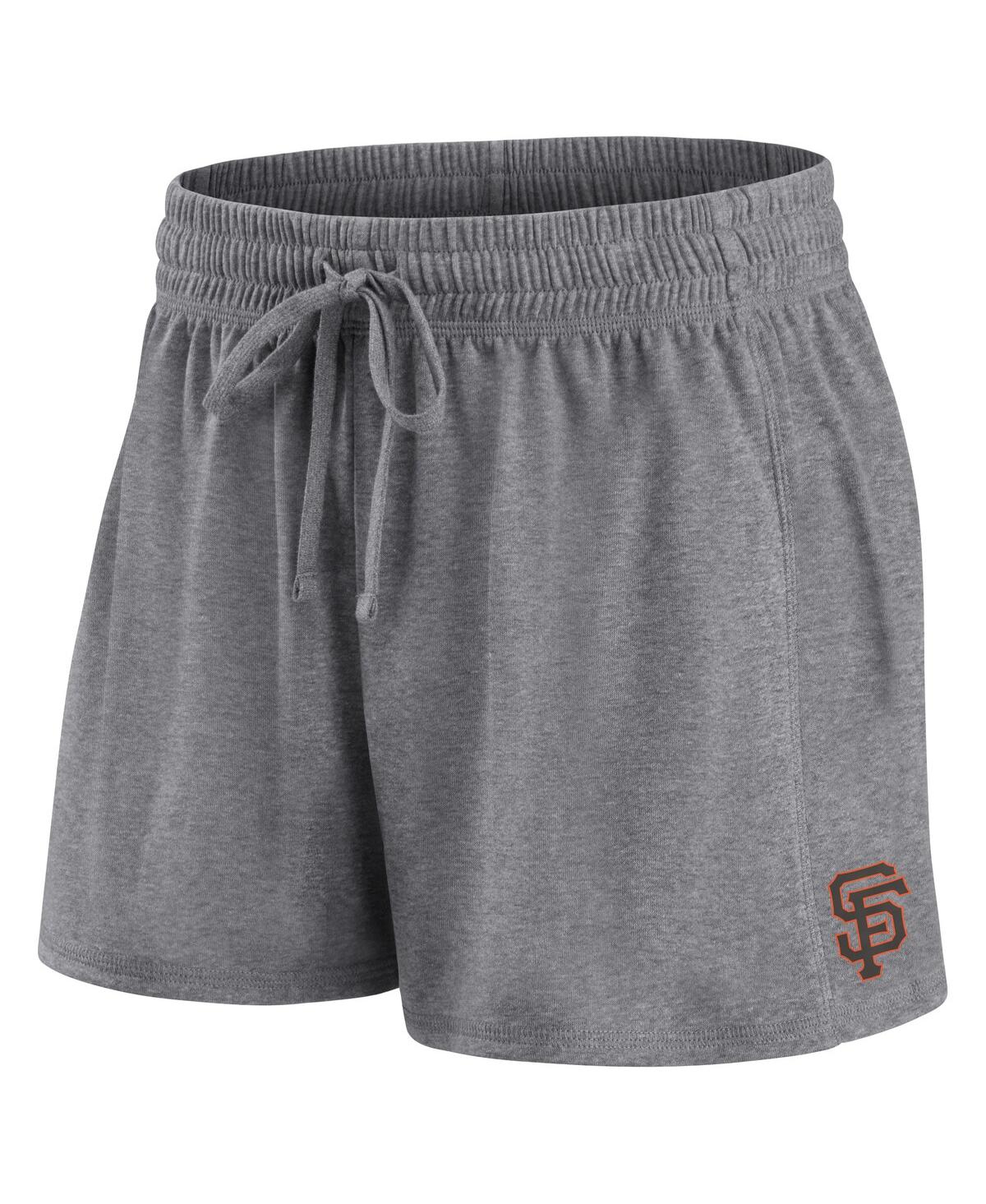 Fanatics Women's  Black, Gray San Francisco Giants Script T-shirt And Shorts Combo Set In Black,gray