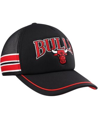 Men's Black Chicago Bulls Sidebrand Stripes Trucker Adjustable Hat