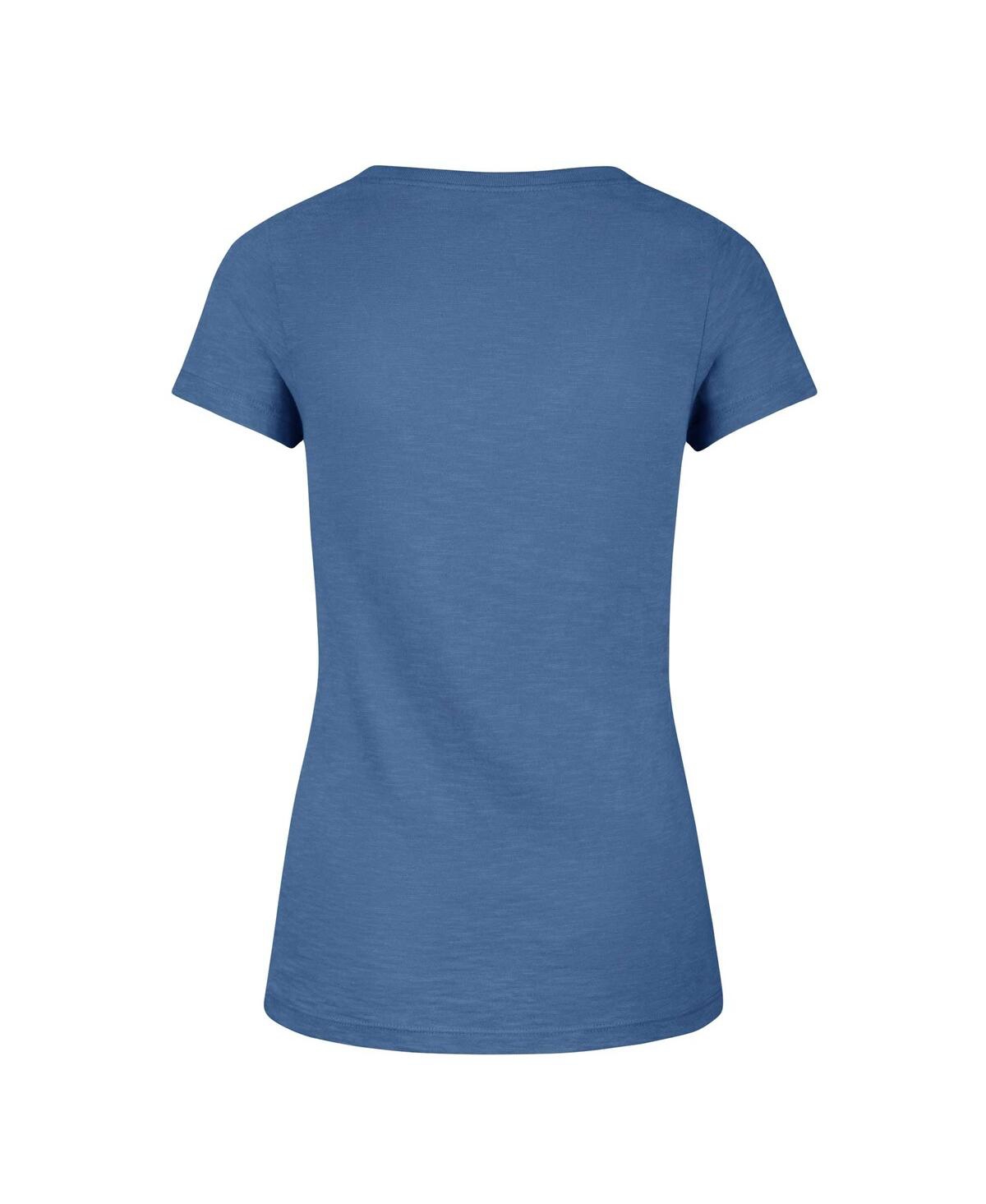 Shop 47 Brand Women's ' Blue Distressed Detroit Lions Avery Scrum V-neck T-shirt