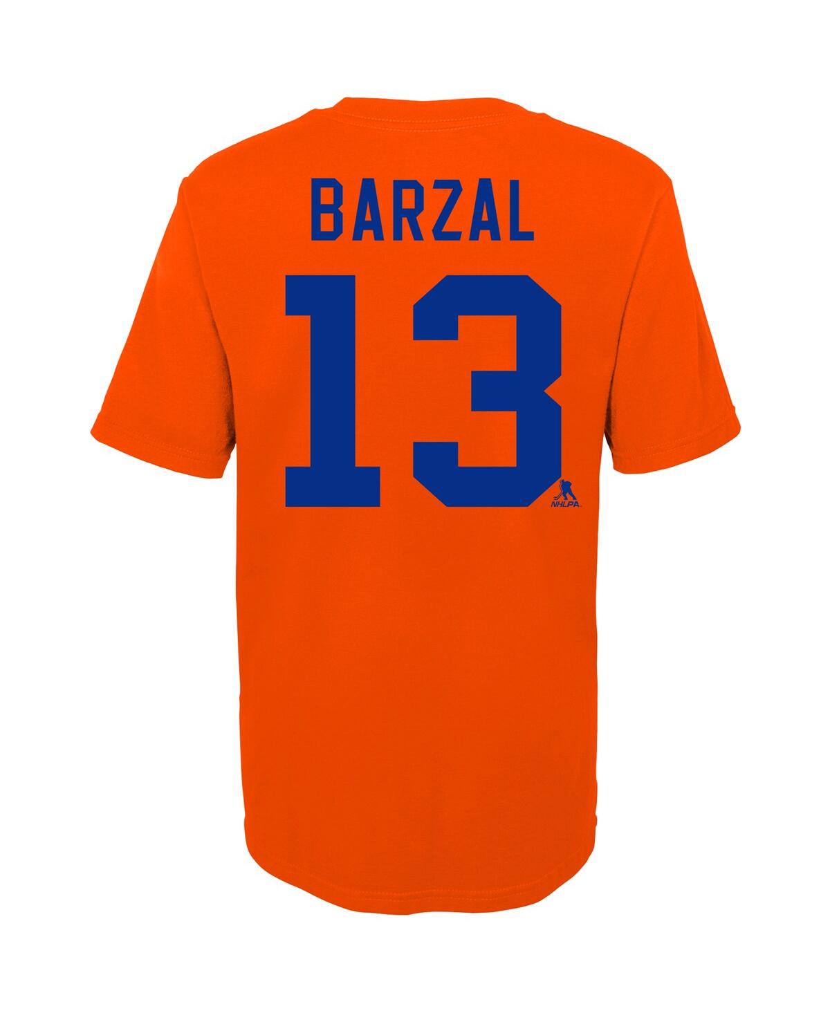 Shop Outerstuff Big Boys Mathew Barzal Orange New York Islanders 2024 Nhl Stadium Series Name And Number T-shirt