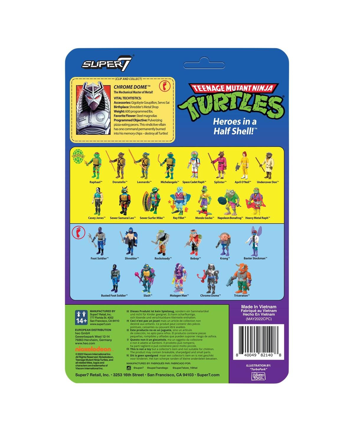 Super 7 Chrome Dome Teenage Mutant Ninja Turtles Reaction Figure In Multi