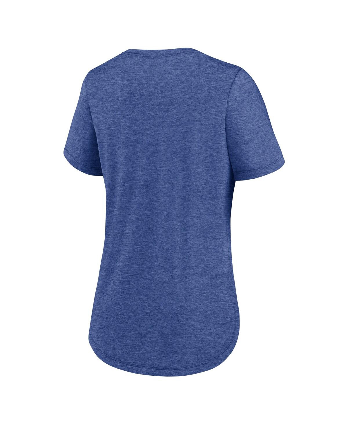 Shop Nike Women's  Heather Royal Los Angeles Dodgers Knockout Team Stack Tri-blend T-shirt