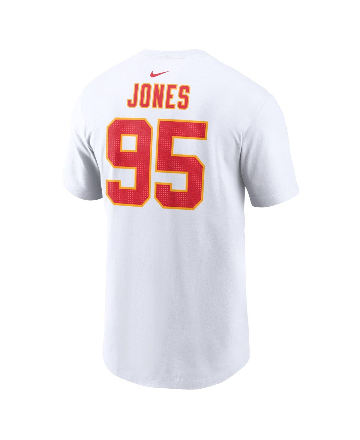 Shop Nike Men's  Chris Jones White Kansas City Chiefs Super Bowl Lviii Patch Name And Number T-shirt