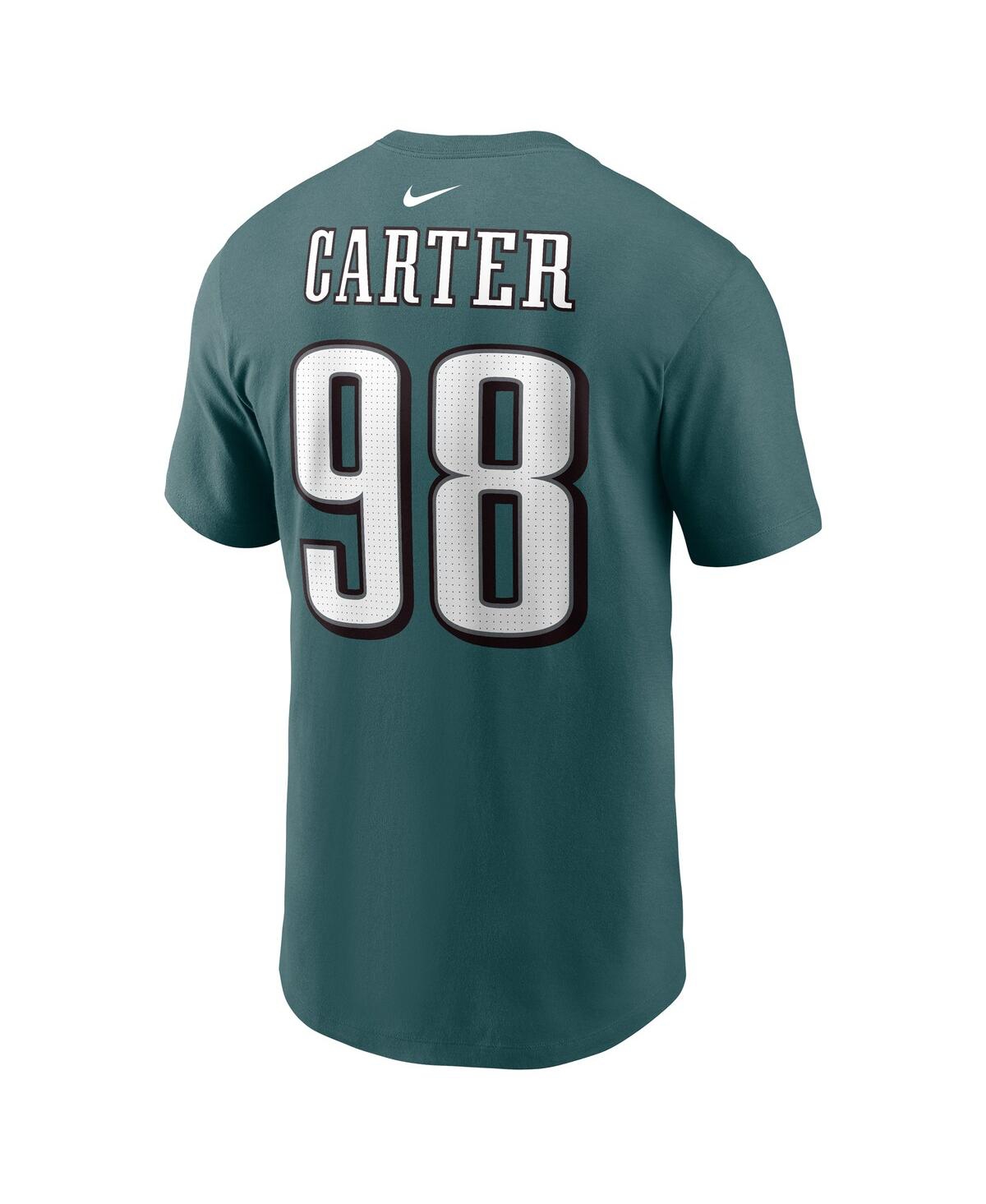 Men's Nike Jalen CarterPhiladelphia Eagles 2023 Nfl Draft First Round Pick Player Name and Number T-shirt - Midnight Green
