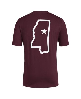 Men's Maroon Distressed Mississippi State Bulldogs Reverse Retro Baseball 2 Hit T-shirt