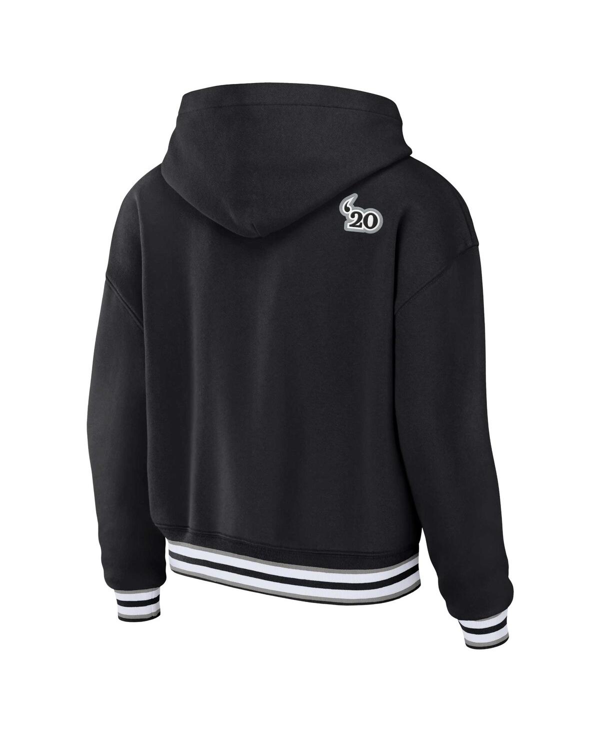 Wear By Erin Andrews Black Las Vegas Raiders Lace-up Pullover Hoodie In Black