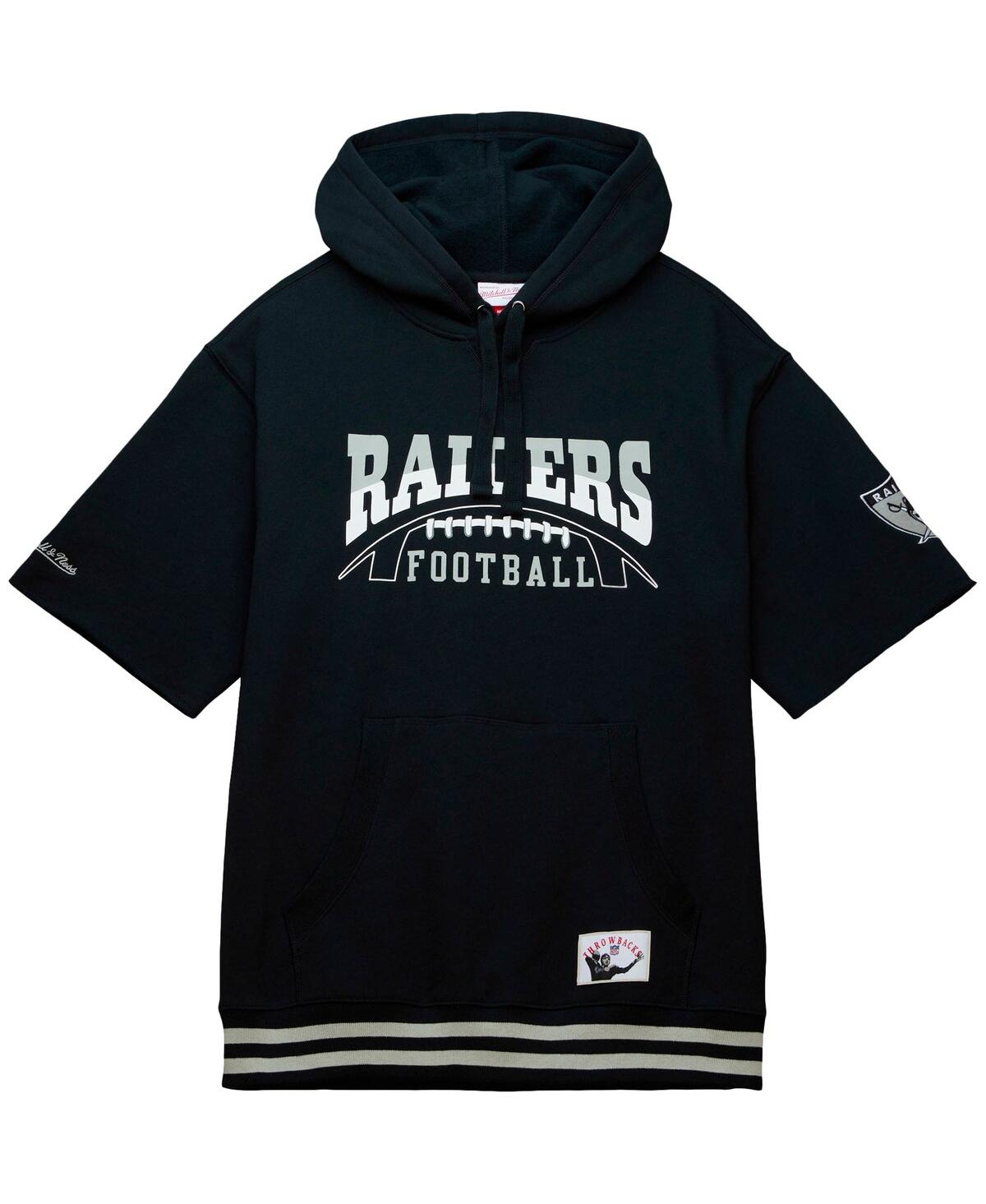 Mitchell & Ness Men's  Black Las Vegas Raiders Pre-game Short Sleeve Pullover Hoodie In Black