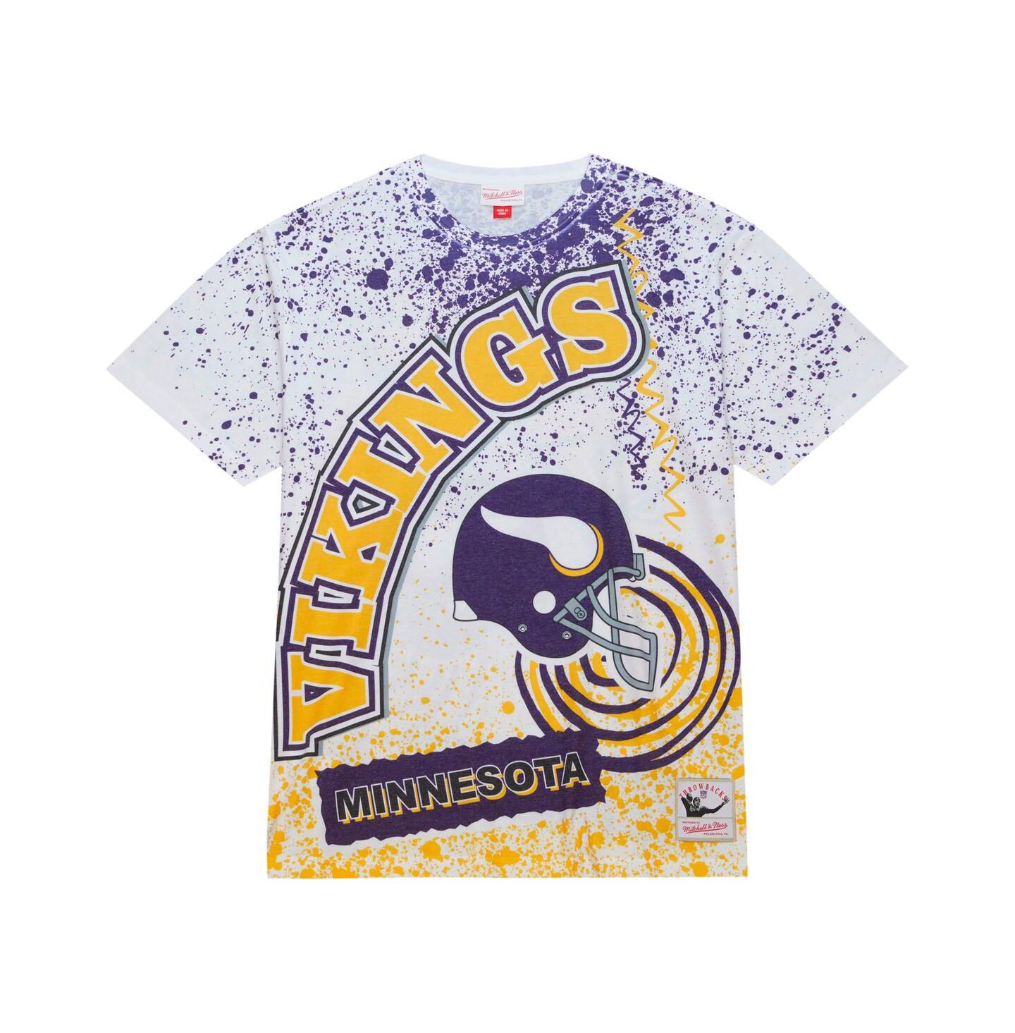 Мужская футболка Mitchell & Ness White Minnesota Vikings Team Burst Sublimated — фото 3