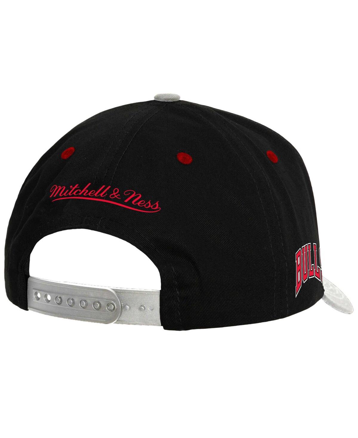 Mitchell & Ness Men's  Black, Gray Chicago Bulls Pro Crown Adjustable Hat In Black,gray
