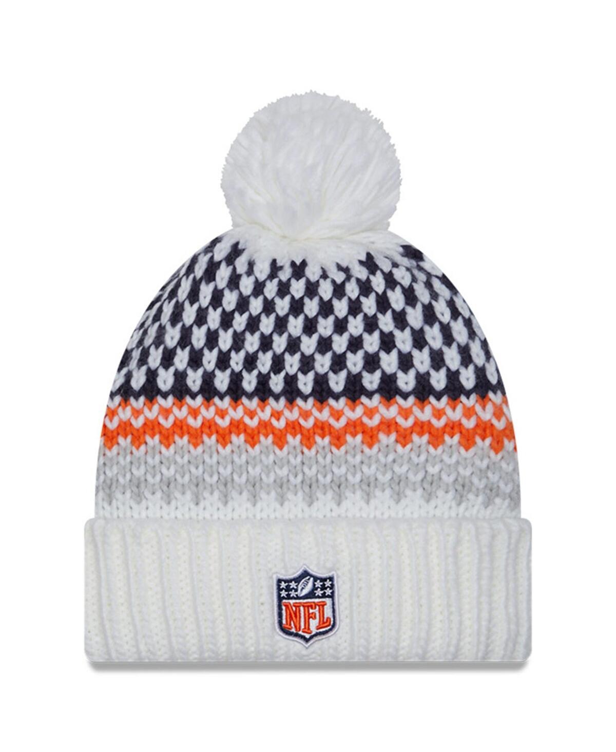 Shop New Era Women's  White Denver Broncos 2023 Sideline Cuffed Knit Hat With Pom