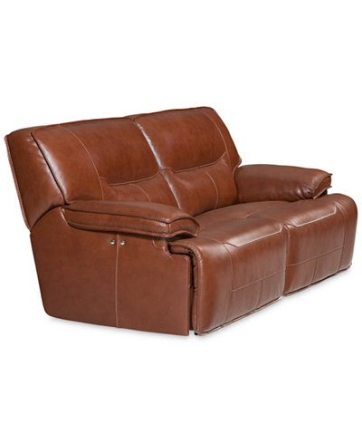 CLOSEOUT! Beckett 88&quot; 2-pc Leather Sectional Sofa with 2 Power Recliners, Created for Macy&#39;s ...