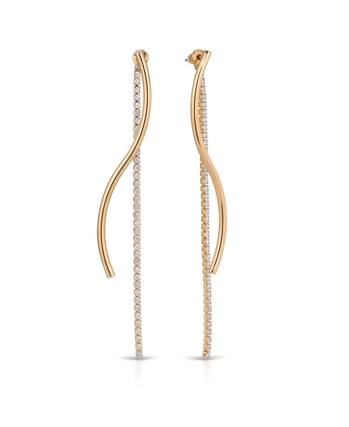 Ettika Spin Around 18k Gold Plated Linear Dangle Earrings In Gold