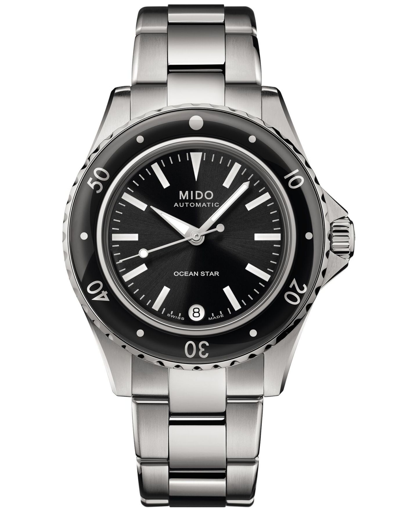 Женские часы Mido Swiss Automatic Ocean Star Stainless Steel Bracelet Watch 37mm — фото 1