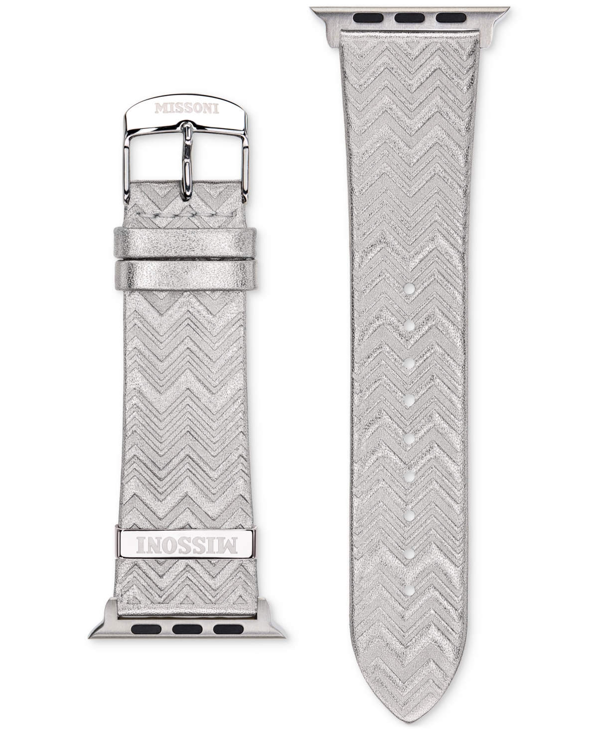 Missoni Silver Zigzag Leather Strap For Apple Watch 42/44/45mm