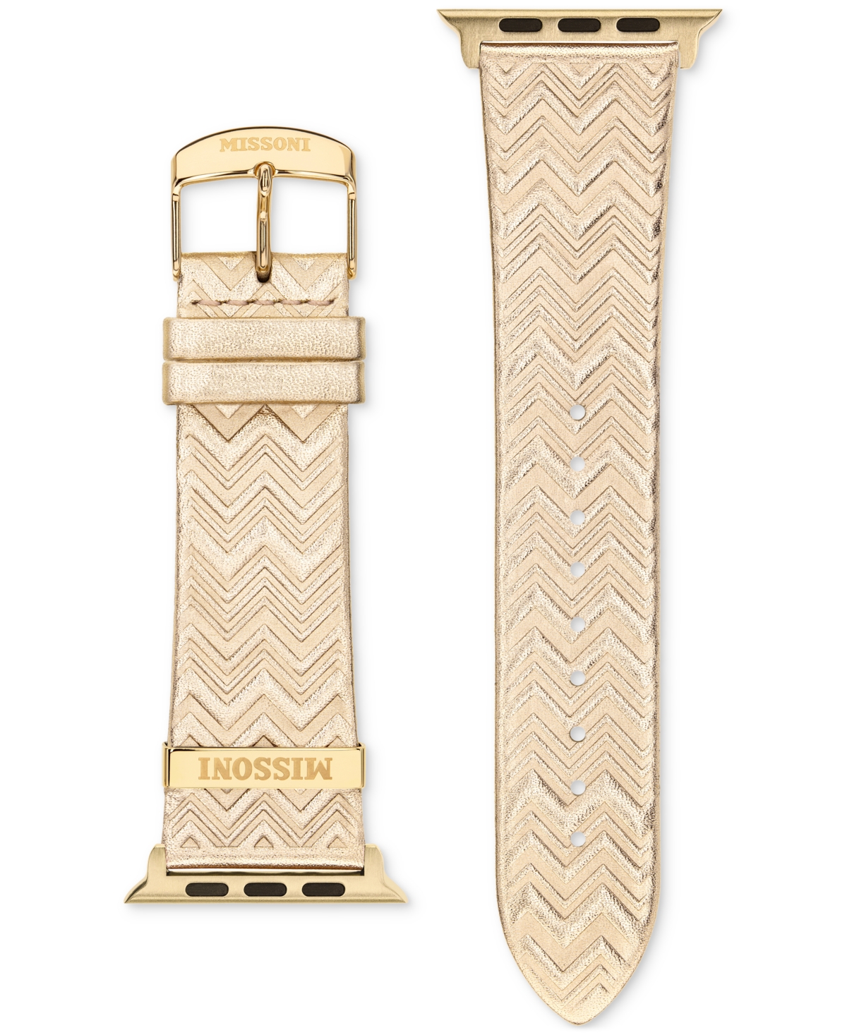 Missoni Gold Zigzag Leather Strap For Apple Watch 42/44/45mm