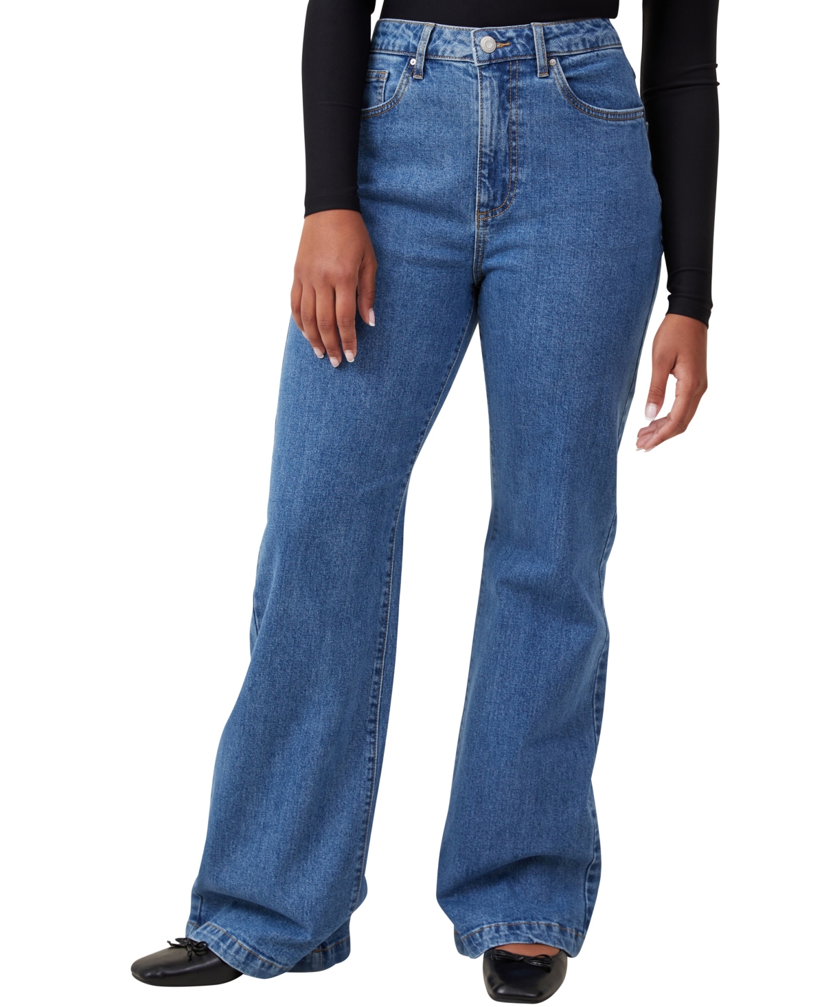 Women's Curvy Stretch Bootcut Flare Jeans - Sea Blue