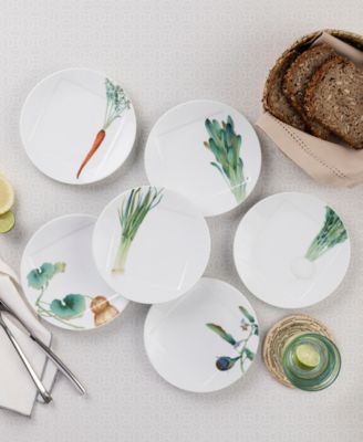 Kyoka Shunsai Set of 6 Assorted Appetizer Plates, 6"