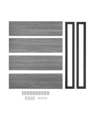 4-Tier Floating Bracket Wall Shelf, Black Metal Finish