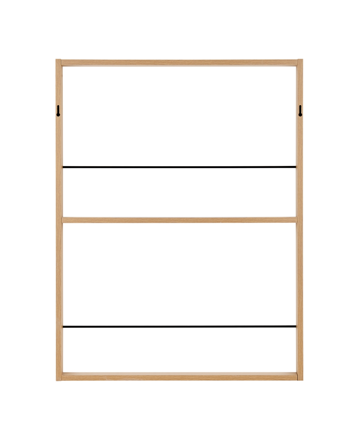 Danya B Steiner Square Modern 2-tier Kids Book Or Toy Figure Display Unit Wall Mounted Bookshelf With Contra In Beech