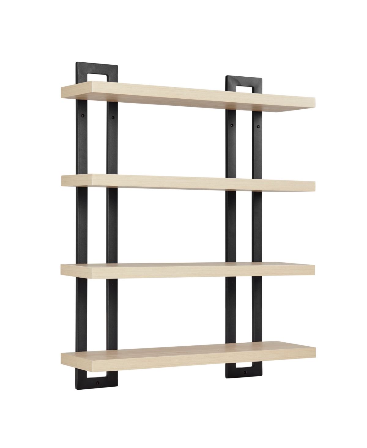 Shop Danya B 4-tier Floating Bracket Wall Shelf, Black Metal Finish In White Birch