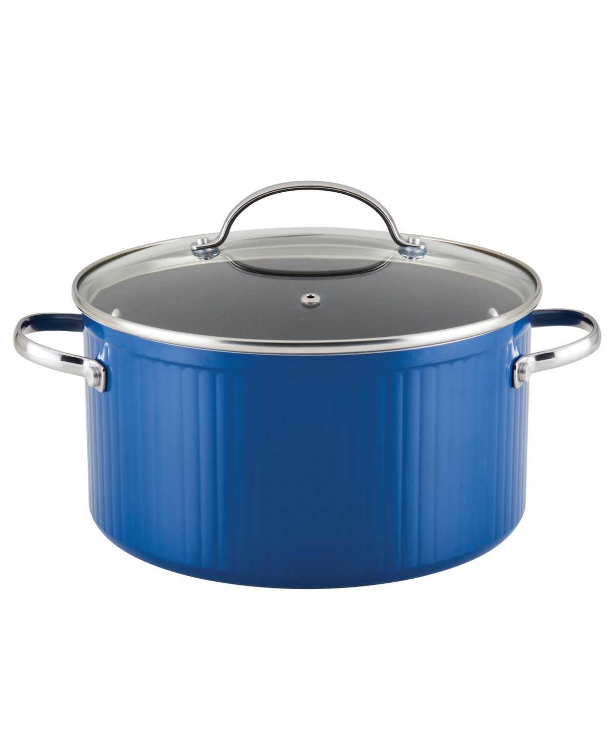 Shop Farberware Style Aluminum 6 Quart Nonstick Stock Pot With Lid In Blue