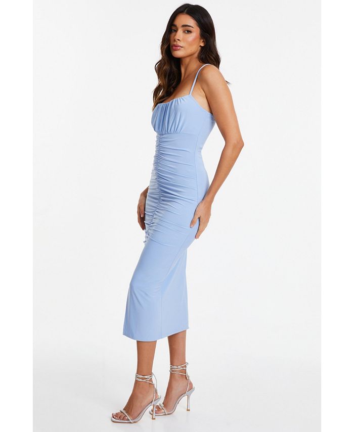 QUIZ Women's Strappy Ruched Midi Dress Macy's