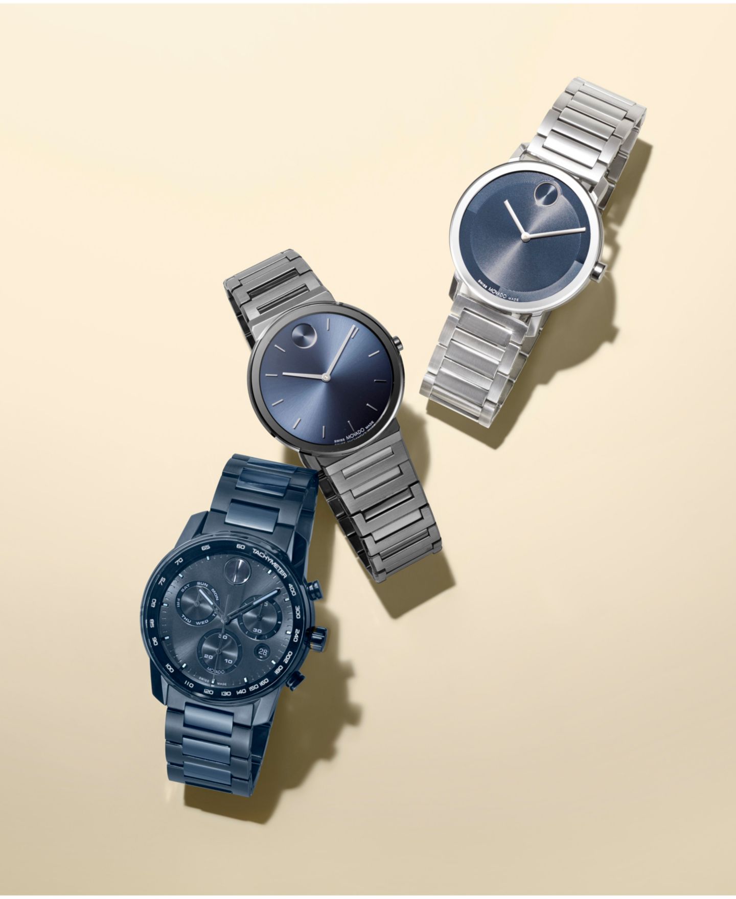 Мужские часы Movado Bold Horizon Swiss Quartz Ionic Plated Gray Steel 40mm — фото 5