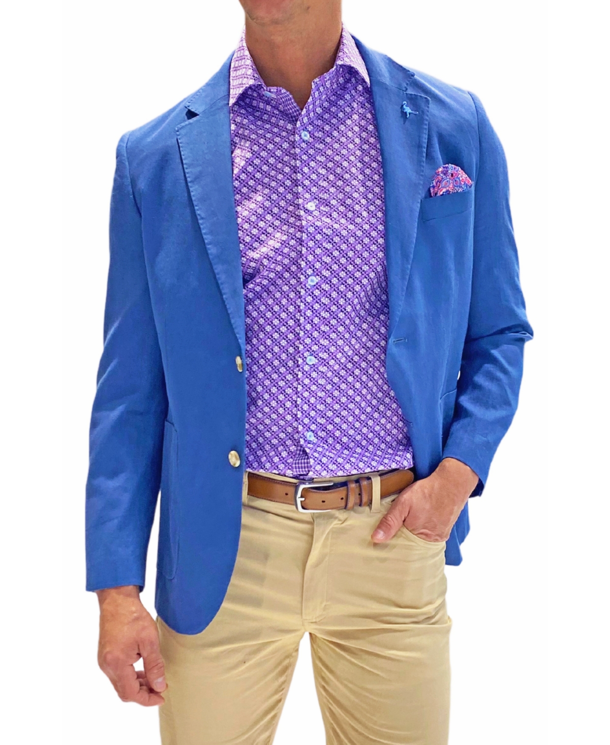 Tailorbyrd Solid Two-button Linen Blend Sport Coat In Denim Blue