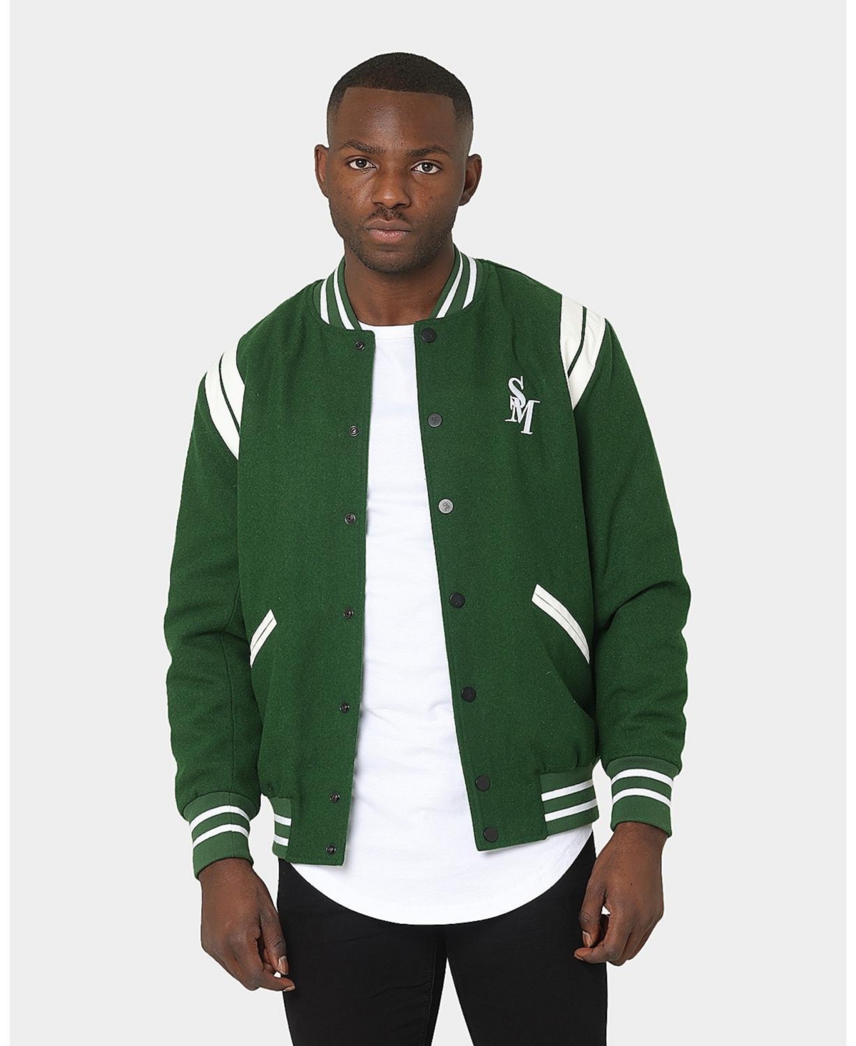 Men's Alpha Varsity Jacket - Green/white